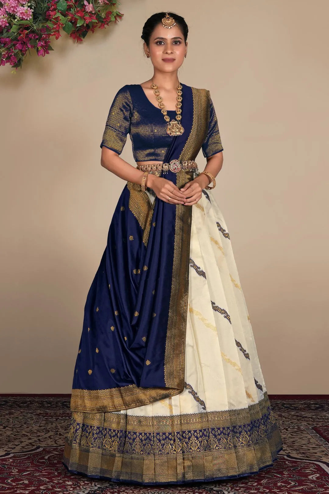 Tussar Banarasi Silk Zari Woven Lehenga For Women