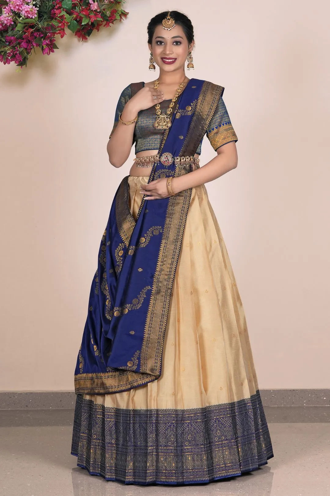 Chiku Banarasi Silk Zari Lehenga Choli For Women