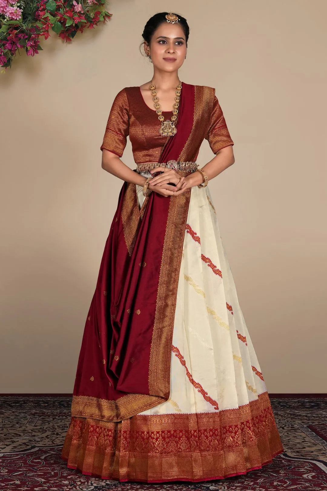 Tussar Banarasi Silk Zari Woven Lehenga For Women