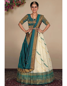 Tussar Banarasi Silk Zari Woven Lehenga For Women