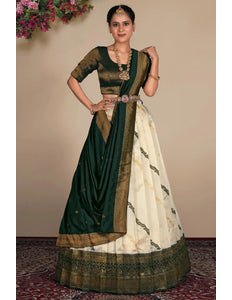 Tussar Banarasi Silk Zari Woven Lehenga For Women