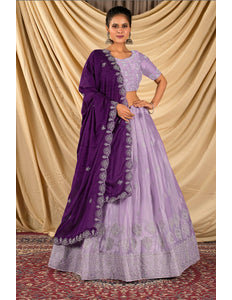 Purple Barbery Silk Lehenga Choli With Rangoli Dupatta