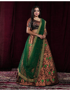 Black Banarasi Silk Half Saree