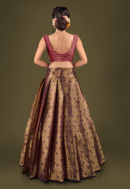 Blue Brocade Lehenga Choli
