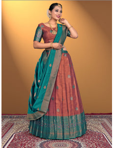 Woman wearing a traditional lehenga choli