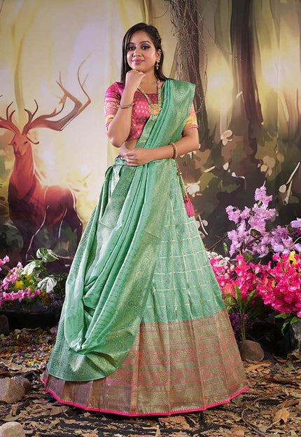 Sea Green Traditional Banarasi Lehenga