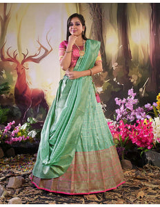 Sea Green Traditional Banarasi Lehenga