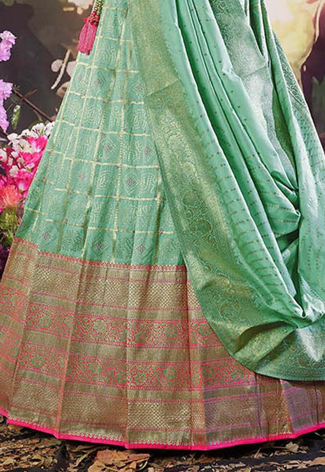 Sea Green Traditional Banarasi Lehenga