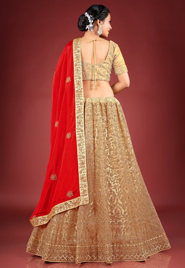 Chiku Party Net Lehenga