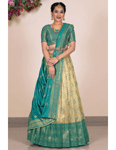 Chiku Banarasi Silk Lehenga Choli Design For Women