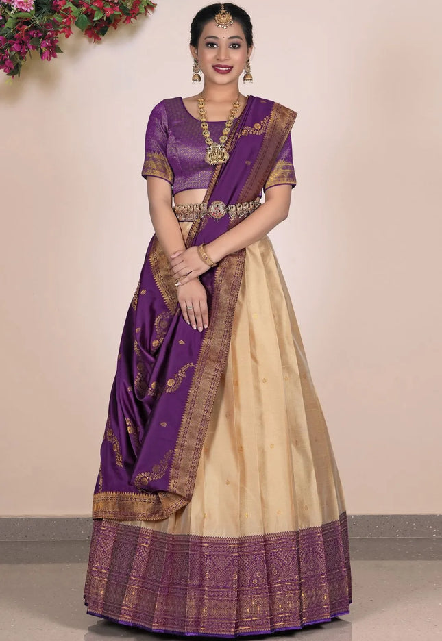 Chiku Banarasi Silk Lehenga Choli For Women