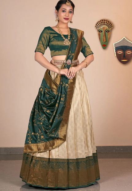 Chiku Banarasi Silk Zariwork Lehenga Choli