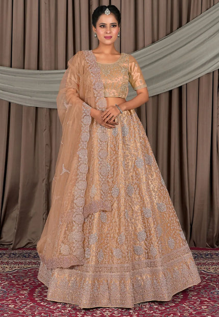 Chiku Embroidered Bridesmaid Lehenga Choli In Net