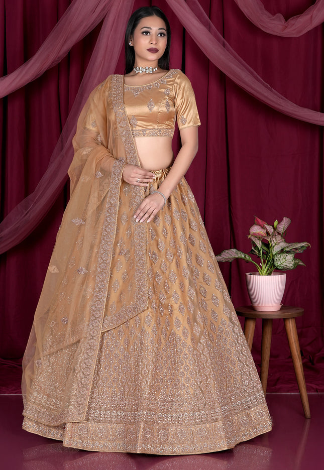 Chiku Embroidery Work Net Lehenga Choli