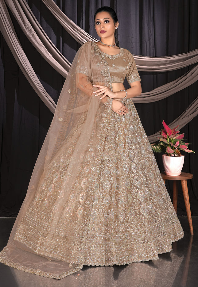 Chiku Exclusive Net Lehenga Choli With Embroidered Work