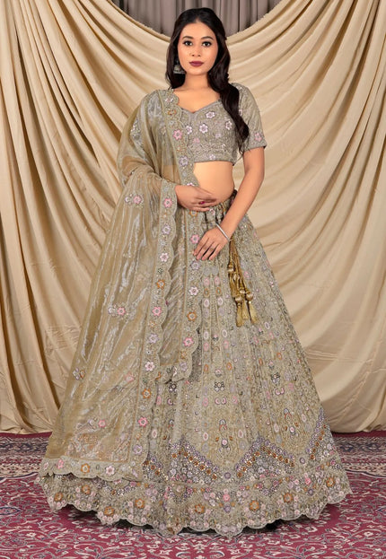 
Chiku Party Wear Embroidered Twill Net Lehenga Choli For Women
