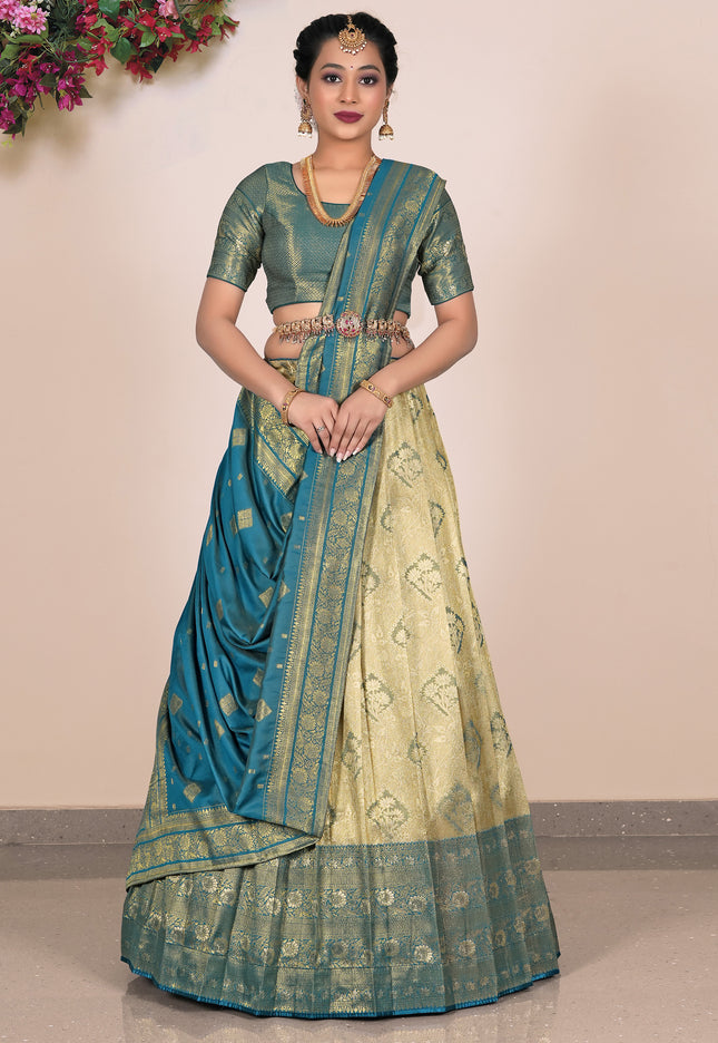 Woman wearing a traditional Half-Saree