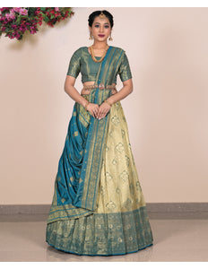 Woman wearing a traditional Half-Saree