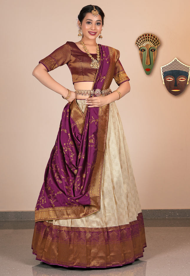 Woman wearing a traditional Half-Saree