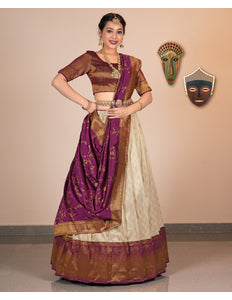 Woman wearing a traditional Half-Saree