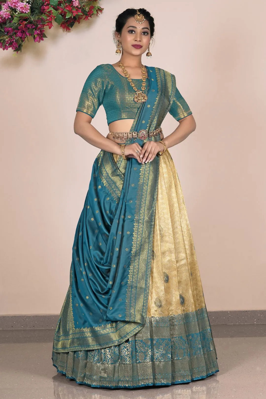 Chiku Self Jacquard Traditional Banarasi Lehenga Choli