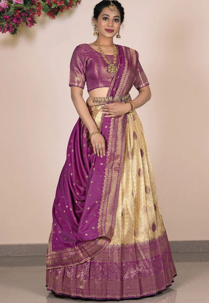 Chiku Traditional Banarasi Self Jacquard Lehenga Choli