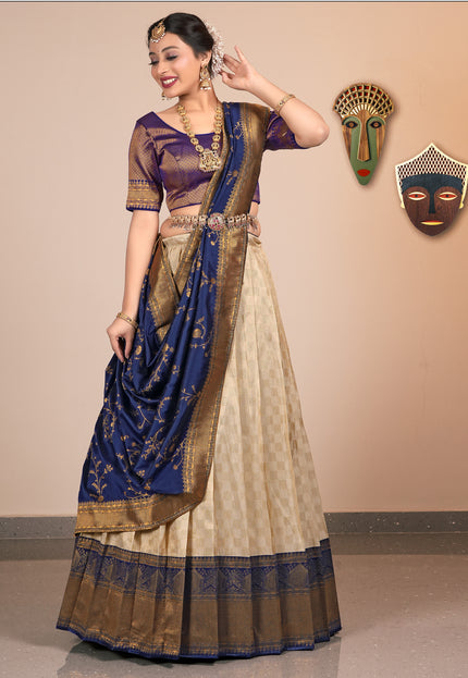 Woman in a traditional Chiku Half-Saree