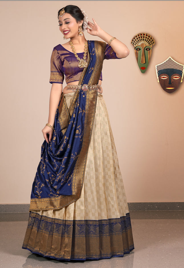 Woman in a traditional Chiku Half-Saree