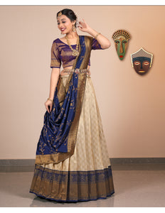 Woman in a traditional Chiku Half-Saree