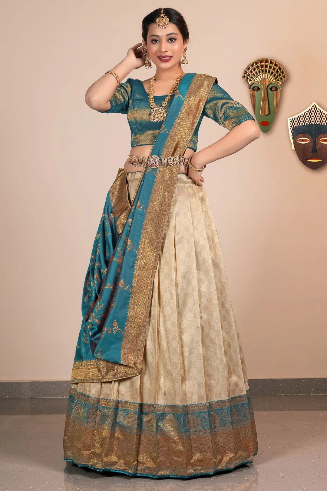 Chiku Traditional Self Jacquard Banarasi Lehenga Choli