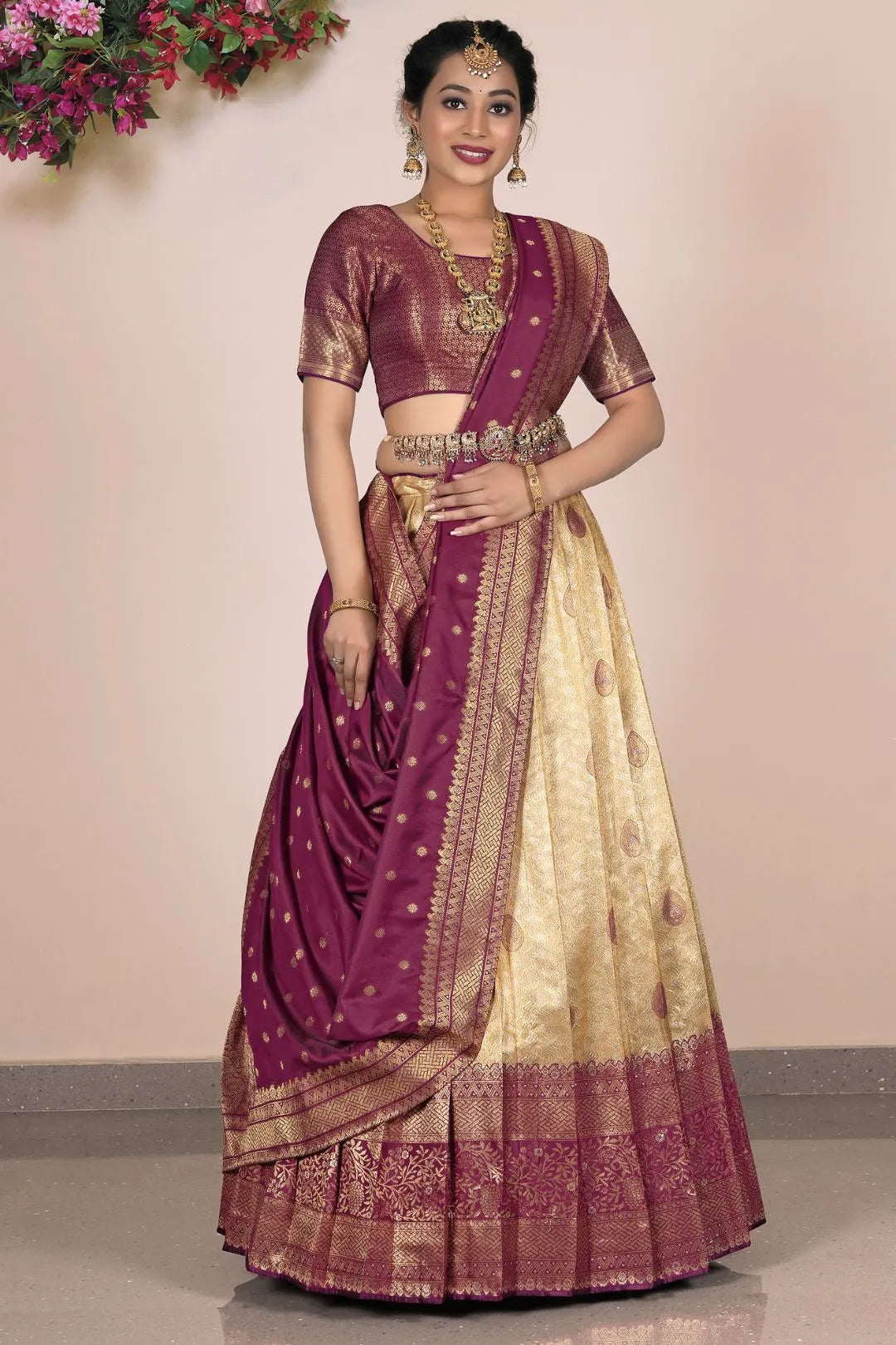 Chiku Traditional Self Jacquard Lehenga Choli