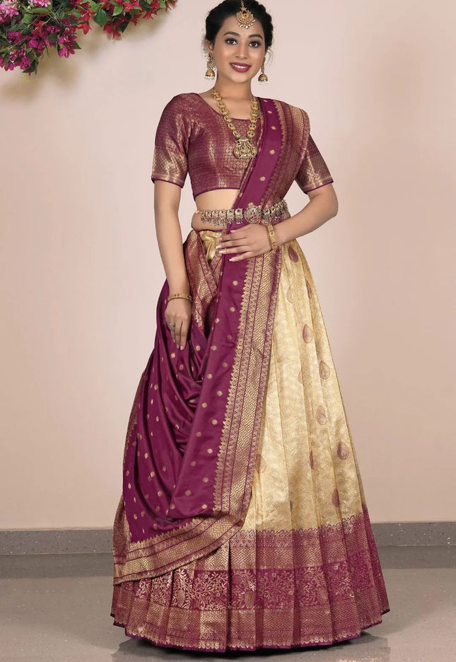 Chiku Traditional Self Jacquard Lehenga Choli