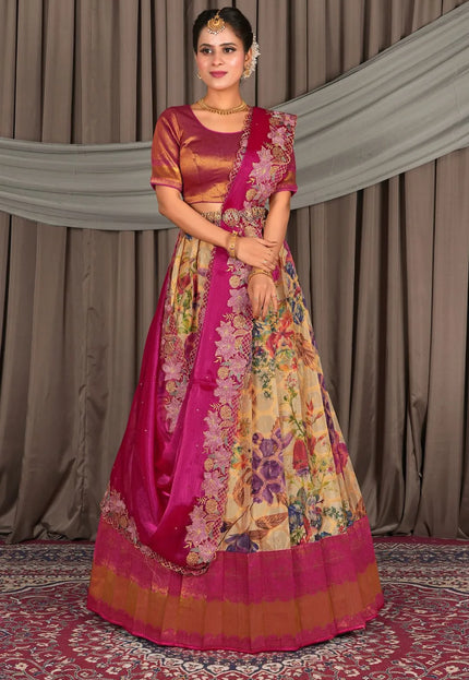 Chiku Viscose Digital Print Lehenga Choli For Women