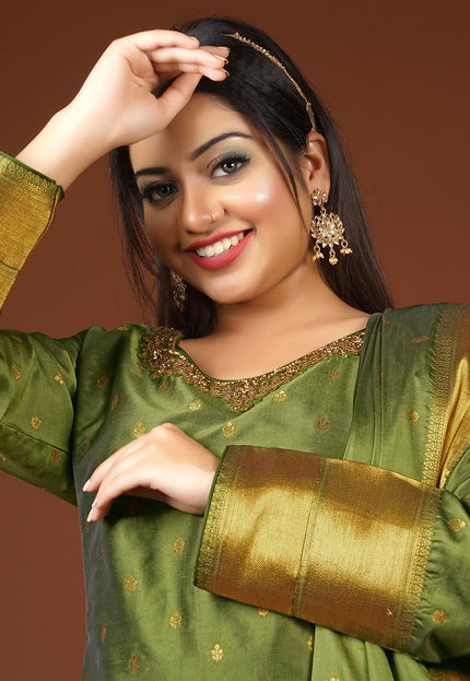 Mehendi Lehenga With Kurti Design