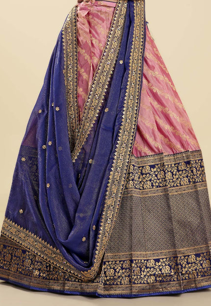 Pink Banarasi Half Saree