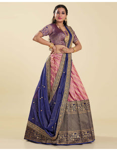 Pink Banarasi Half Saree