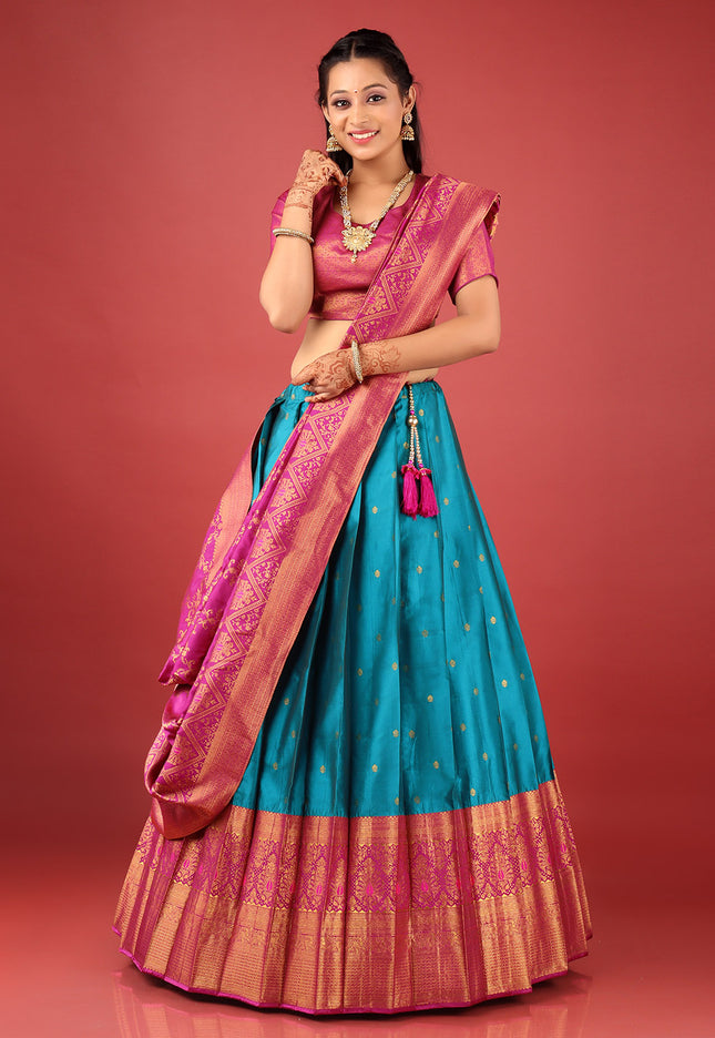 Firozi Banarasi Lehenga Choli