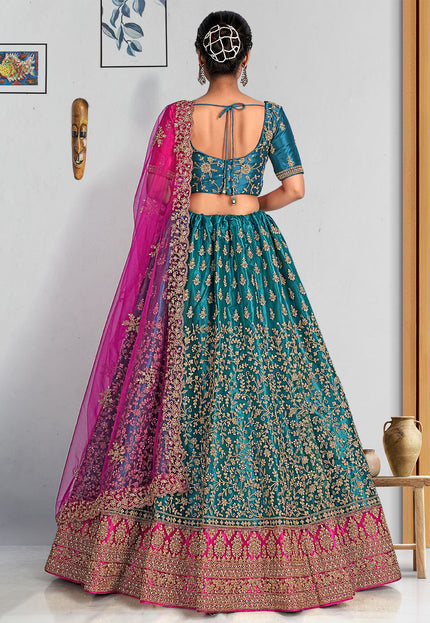 Firozi Net Lehenga Choli
