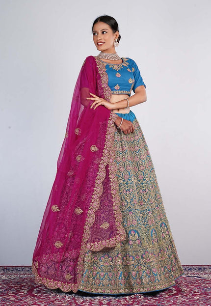 Firozi Exclusive Net Lehenga Choli