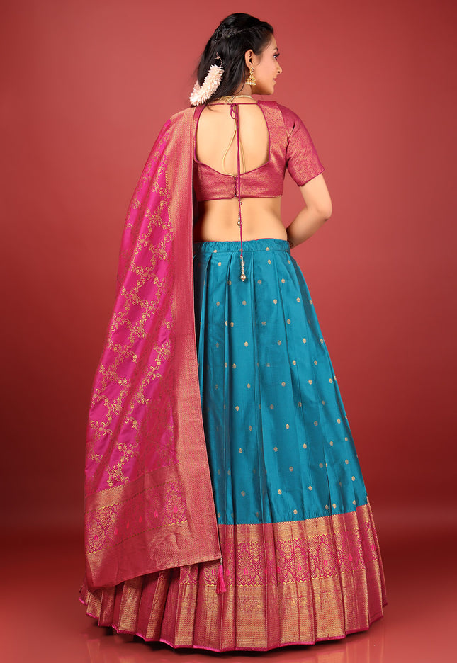 Firozi Banarasi Lehenga Choli