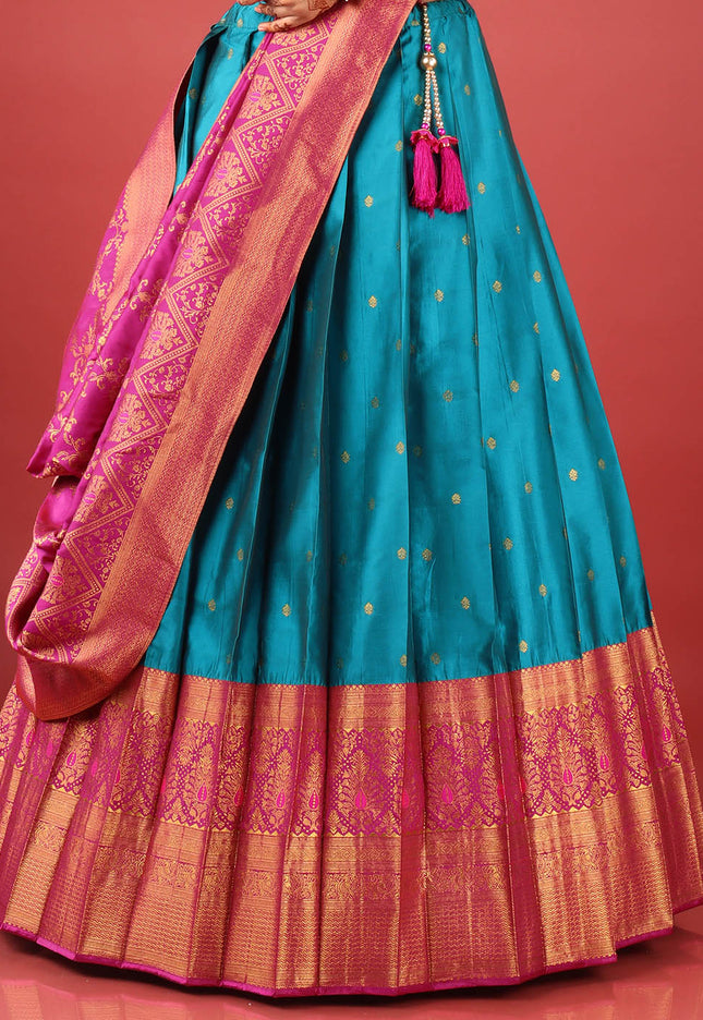 Firozi Banarasi Lehenga Choli