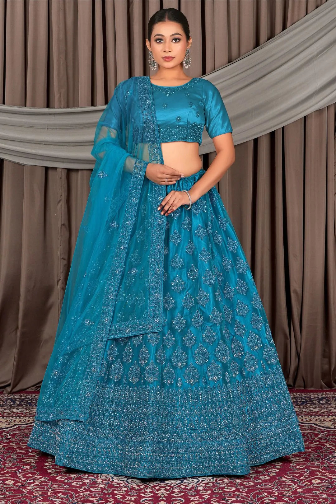 Firozi Latest Net Lehenga Choli For Women
