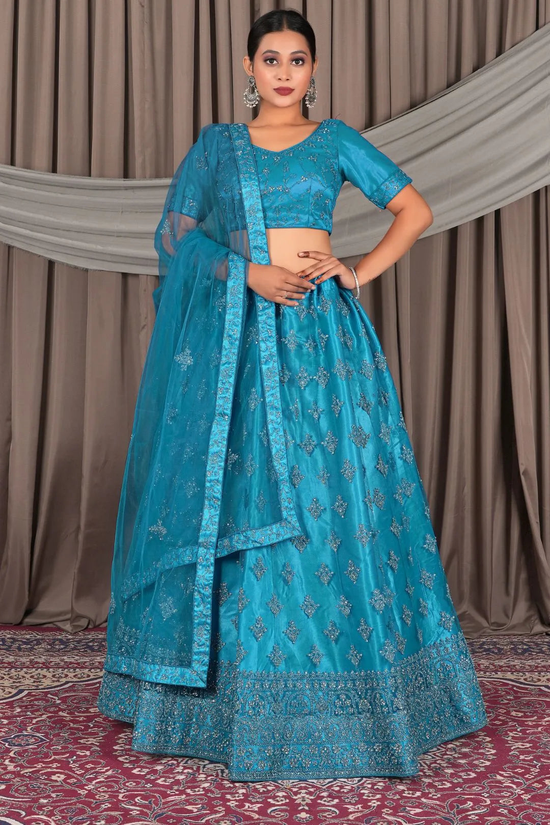 Firozi Net Lehenga Designs For Wedding For Women