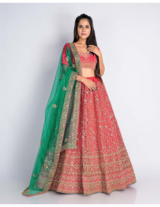 Gajari Party Wear Net Lehenga