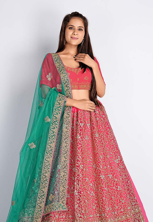 Gajari Party Wear Net Lehenga