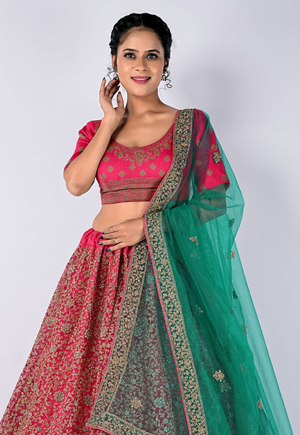 Gajari Party Wear Net Lehenga