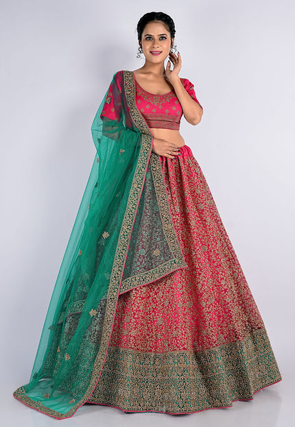 Gajari Party Wear Net Lehenga