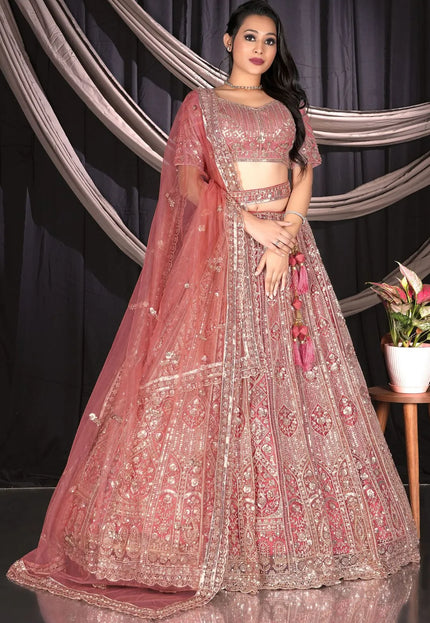 Gajari Traditional Net Lehenga Choli With Dupatta
