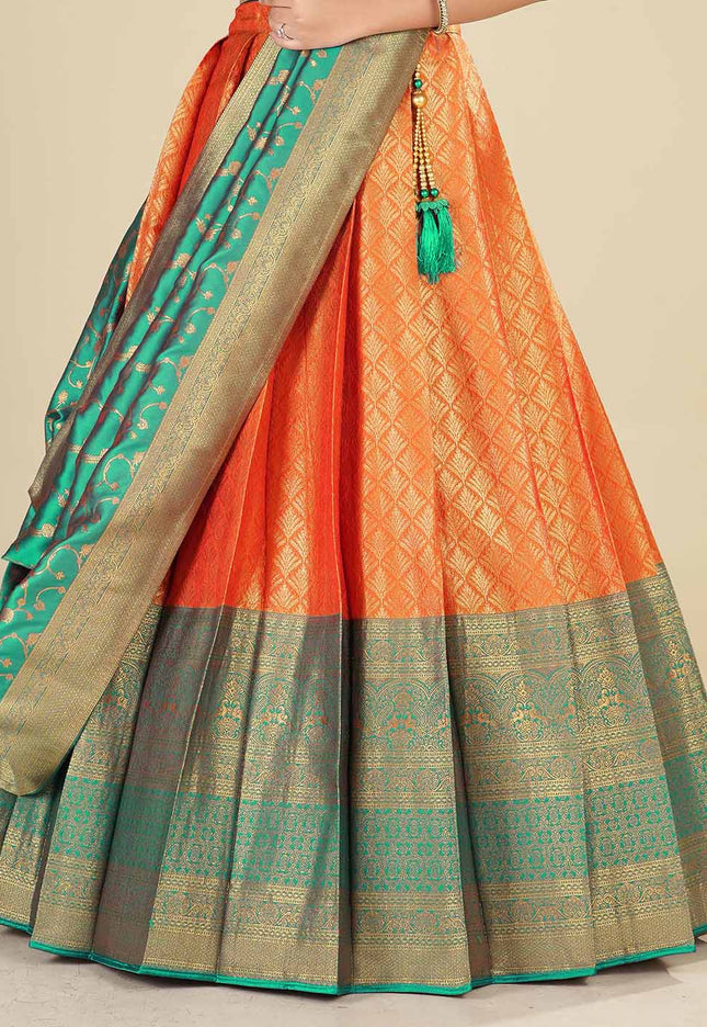 Gold Kanjivaram Half Saree