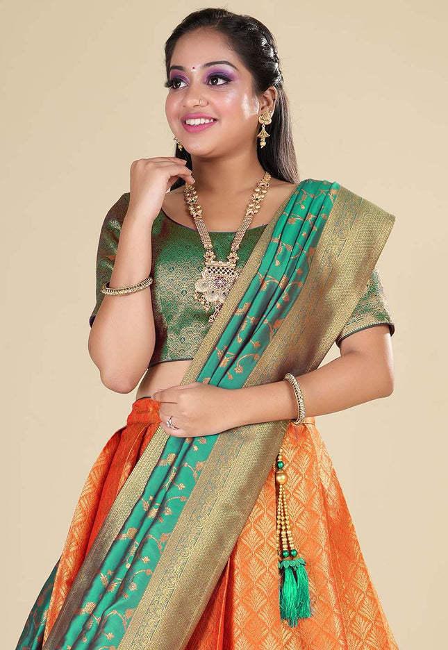 Gold Kanjivaram Half Saree